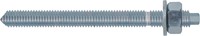 Draadstang verzinkt 5.8 - met moer en ring - 10 stuks M8 x 160