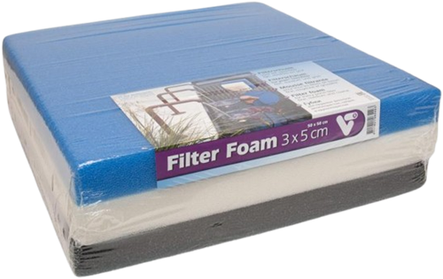 Filtermat / filterfoam 50x50x5 cm set fijn/middel/grof
