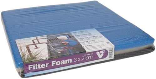Filtermat / filterfoam 50x50x2 cm set fijn/middel/grof
