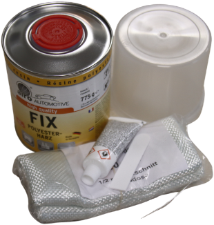 Reparatieset voor GFK/Polyester vijvers met verharder en glasvezelmat-2