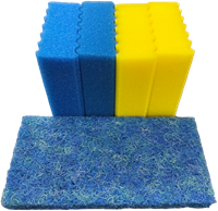 Biofilter sponsvervangset - 2x geel/2x blauw/1 japanse mat