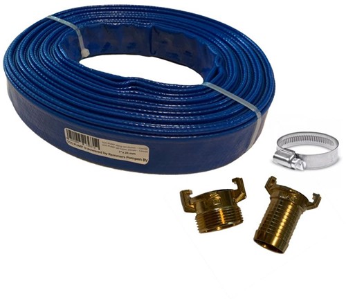 RP SOS PUMP Slangset 25 mm - Efficiënte 12,5 meter slang voor waterafvoer met snelkoppelingen en slangklem