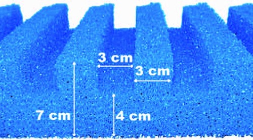 Filterschuim - T-profiel - 58 x 27 cm