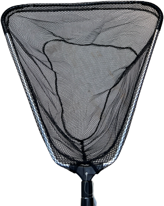 Vijvernet - driehoek zwart 45 cm met telescoopsteel 