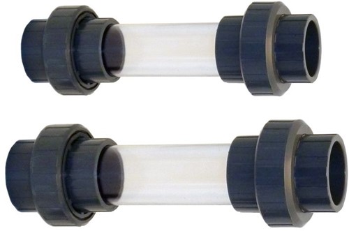 Zichtglas uit Transparante Buis met 3/3 koppeling - 63 mm